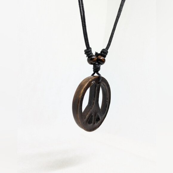 New Hippie Peace Necklace Vintage Inspired Unisex Men Women Boho Bohemian - Picture 7 of 8